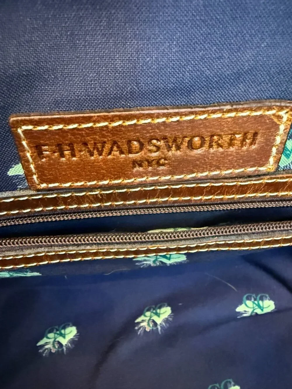 Peter Millar CCNC Leather Canvas Weekender Duffel Bag Friwadsworth NYC Green Bro